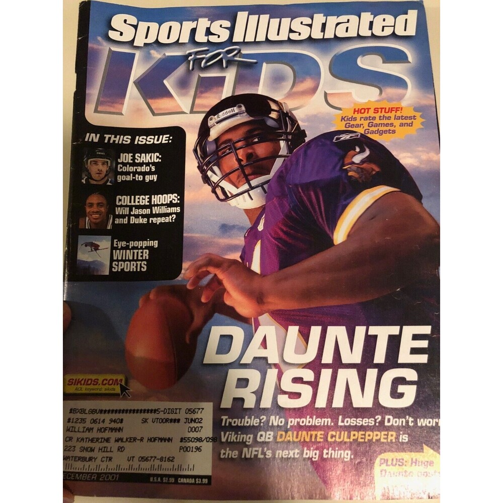 Sports Illustrated For Kids December 2001 Magazine Duante Culpepper Cover